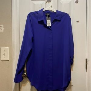 womens long sleeve blue dress top